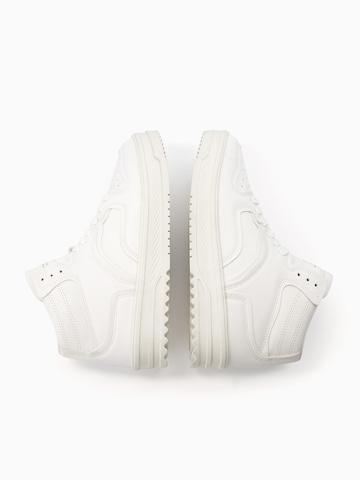 Bershka High-Top Sneakers in White