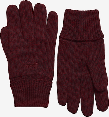 Superdry Full Finger Gloves in Red: front