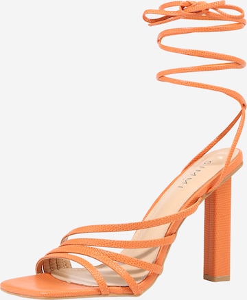 Sandales à lanières 'ROYALTY' Simmi London en orange : devant