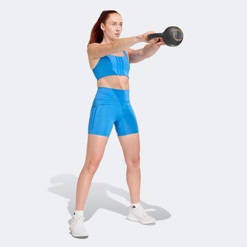 ADIDAS PERFORMANCE Skinny Sporthose in Blau