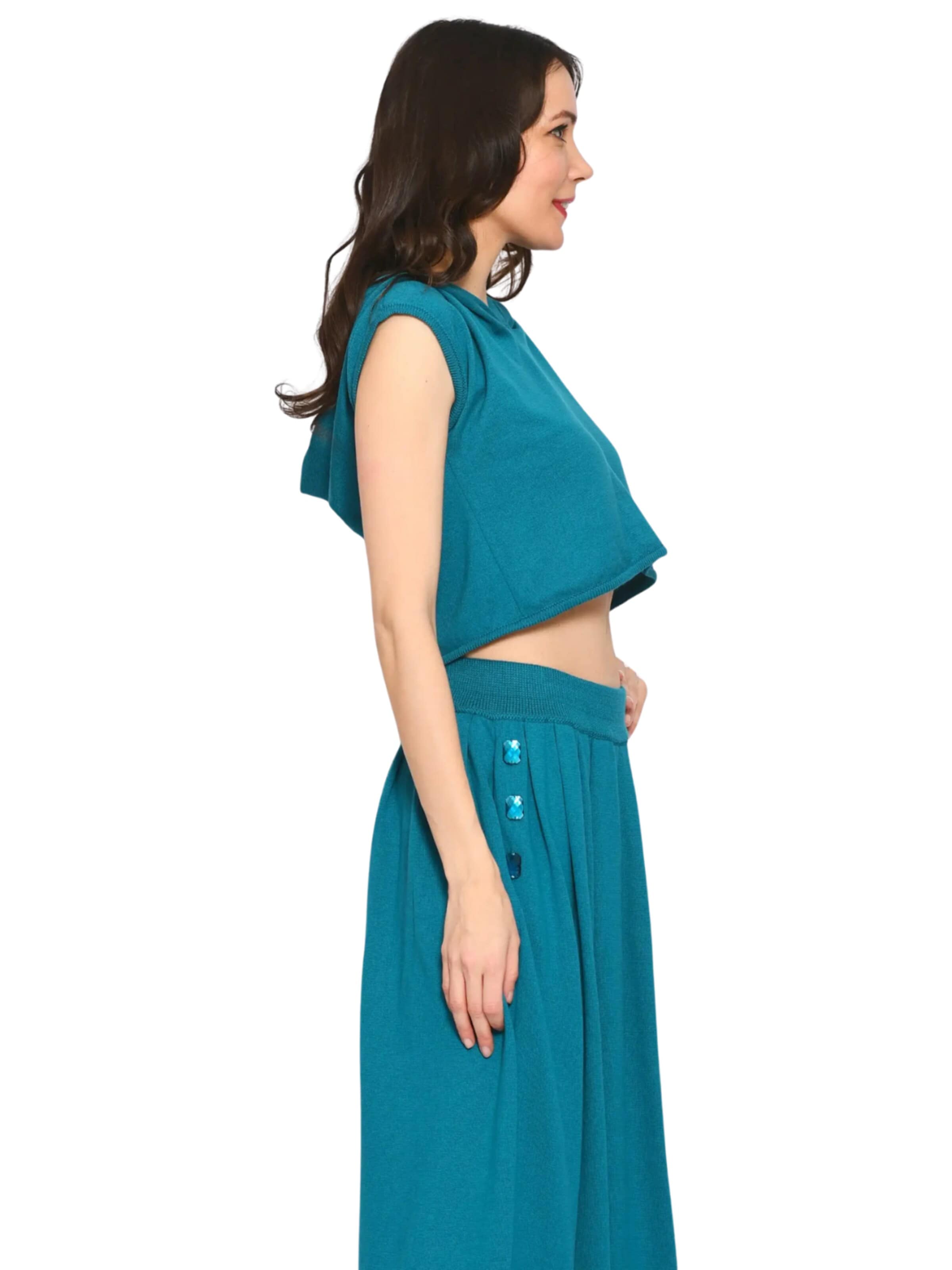 Süel knitwear Knitted top 'Hanna Hoodie' in Green