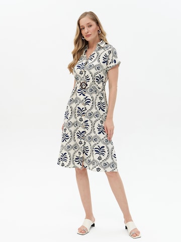Passioni Summer Dress 'Hemdblusenkleid mit Print' in Beige: front