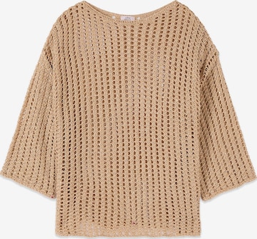 Pullover di oltre in beige: frontale
