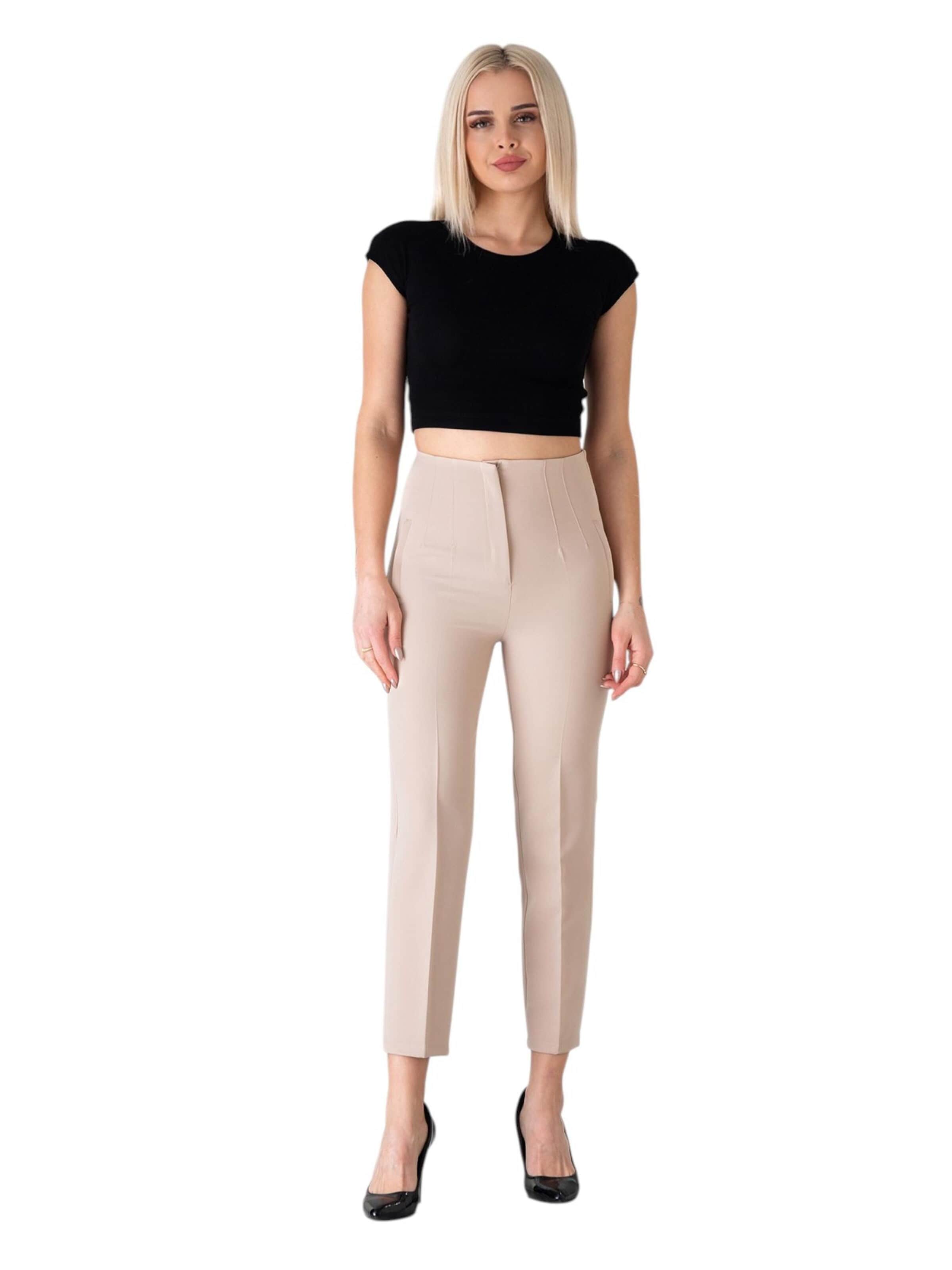 Slimfit Pantaloni con piega frontale 'Alessia' di fashionshowcase in beige