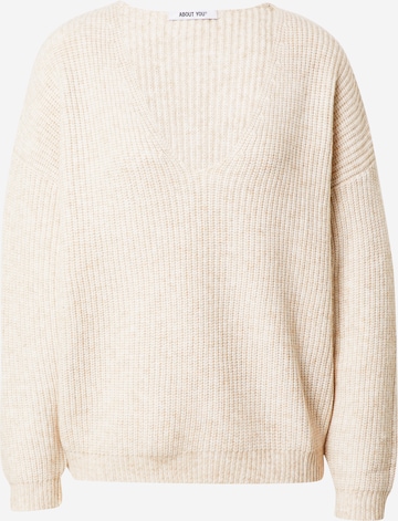 ABOUT YOU Sweater 'Nuria' in Beige: front