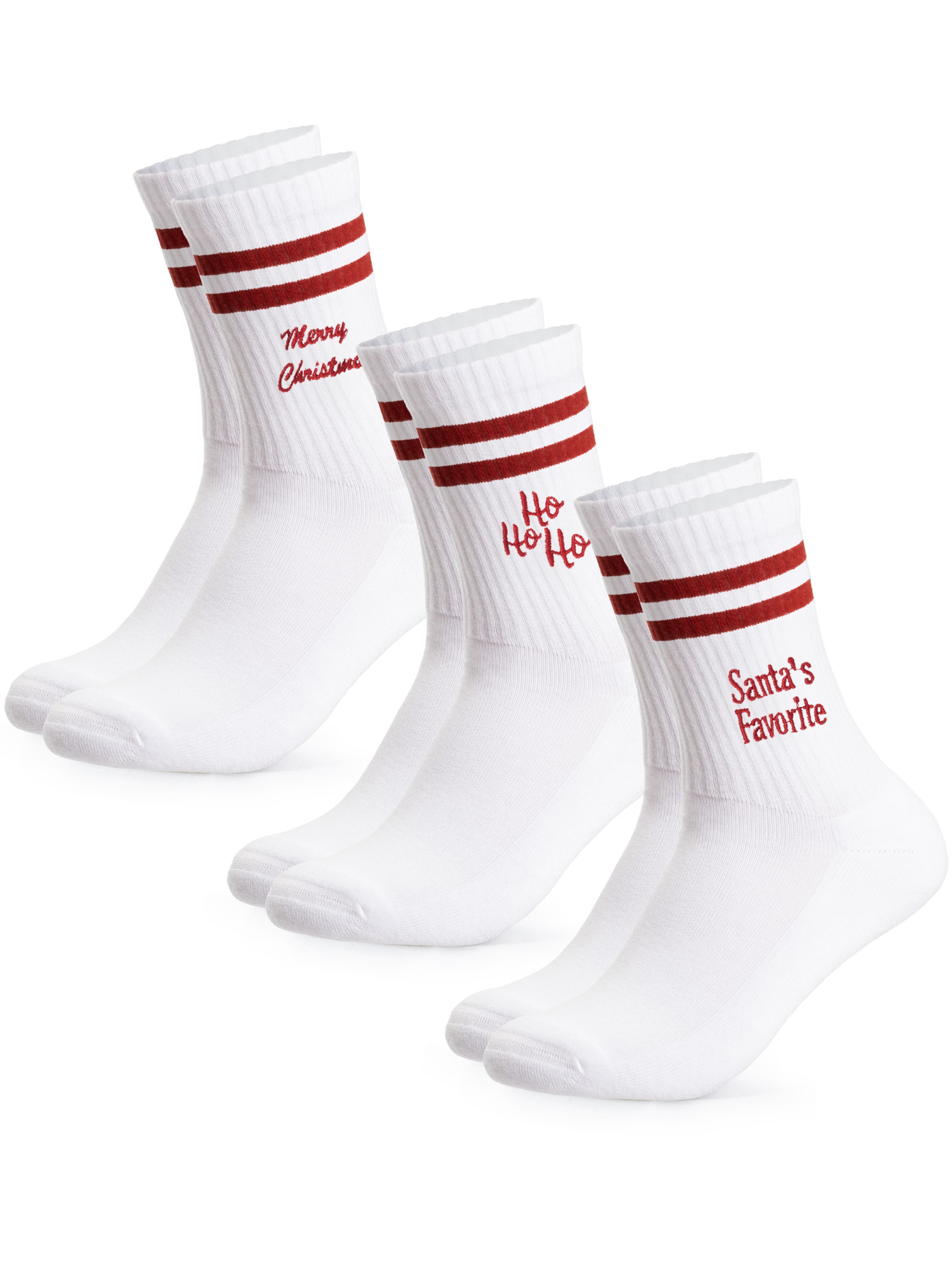 Occulto Sokken 'Rudolph' in Wit: voorkant