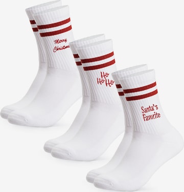 Occulto Socks 'Rudolph' in White: front