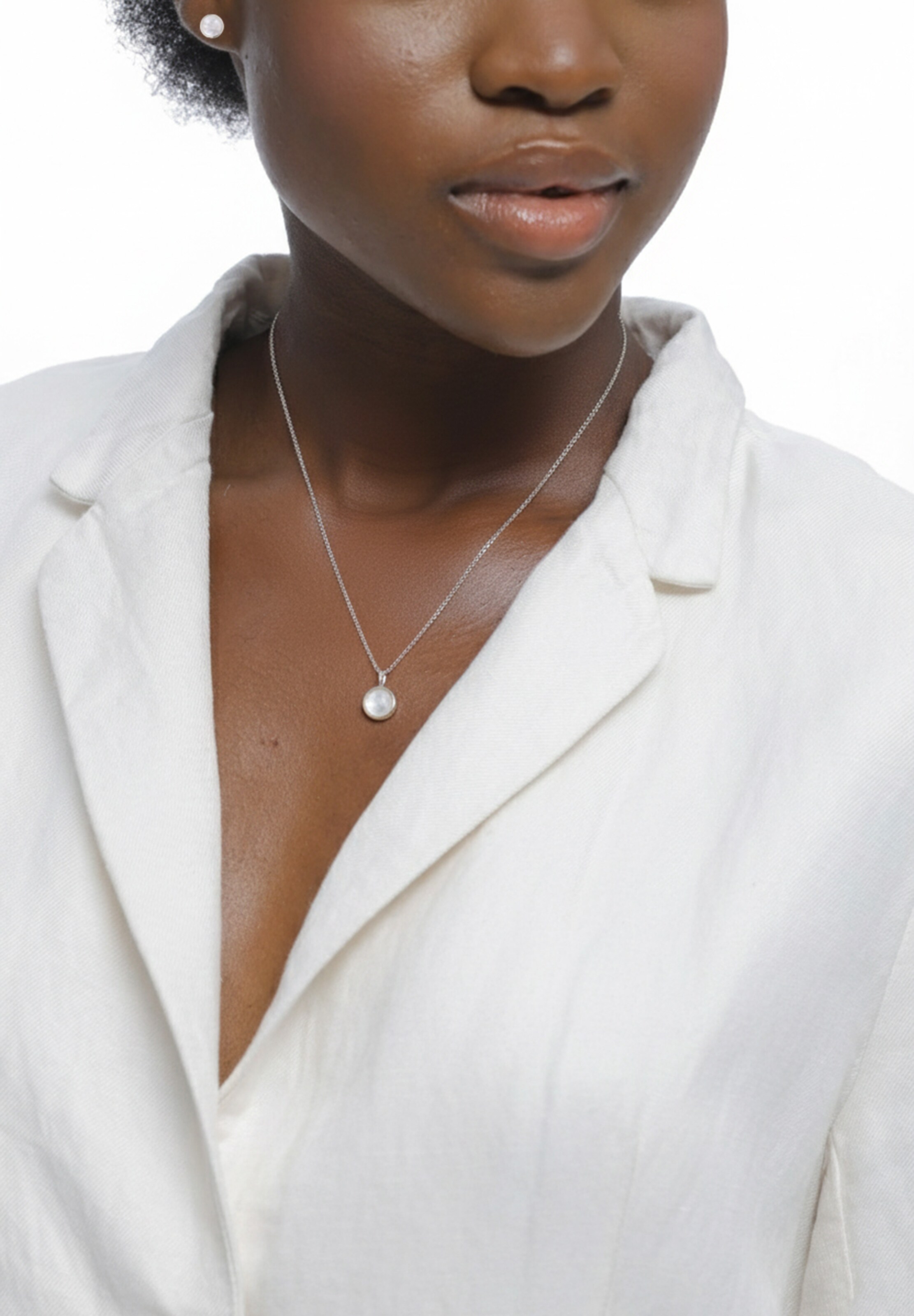 ELLI Sieraden set 'Mondstein' in Zilver: voorkant