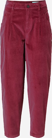 s.Oliver - Tapered Calças com vincos em vermelho: frente