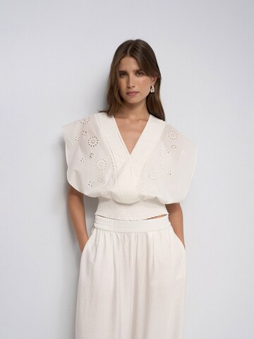 Chemisier Salsa Jeans en blanc : devant