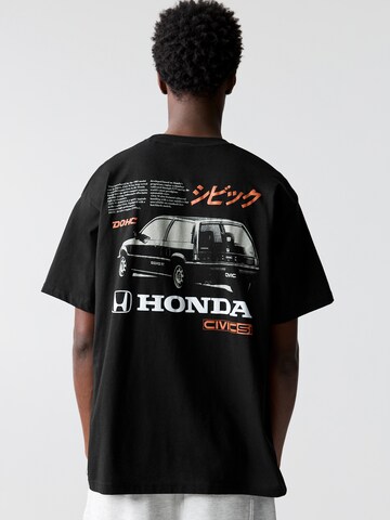 T-Shirt 'HONDA CIVIC' Pull&Bear en noir