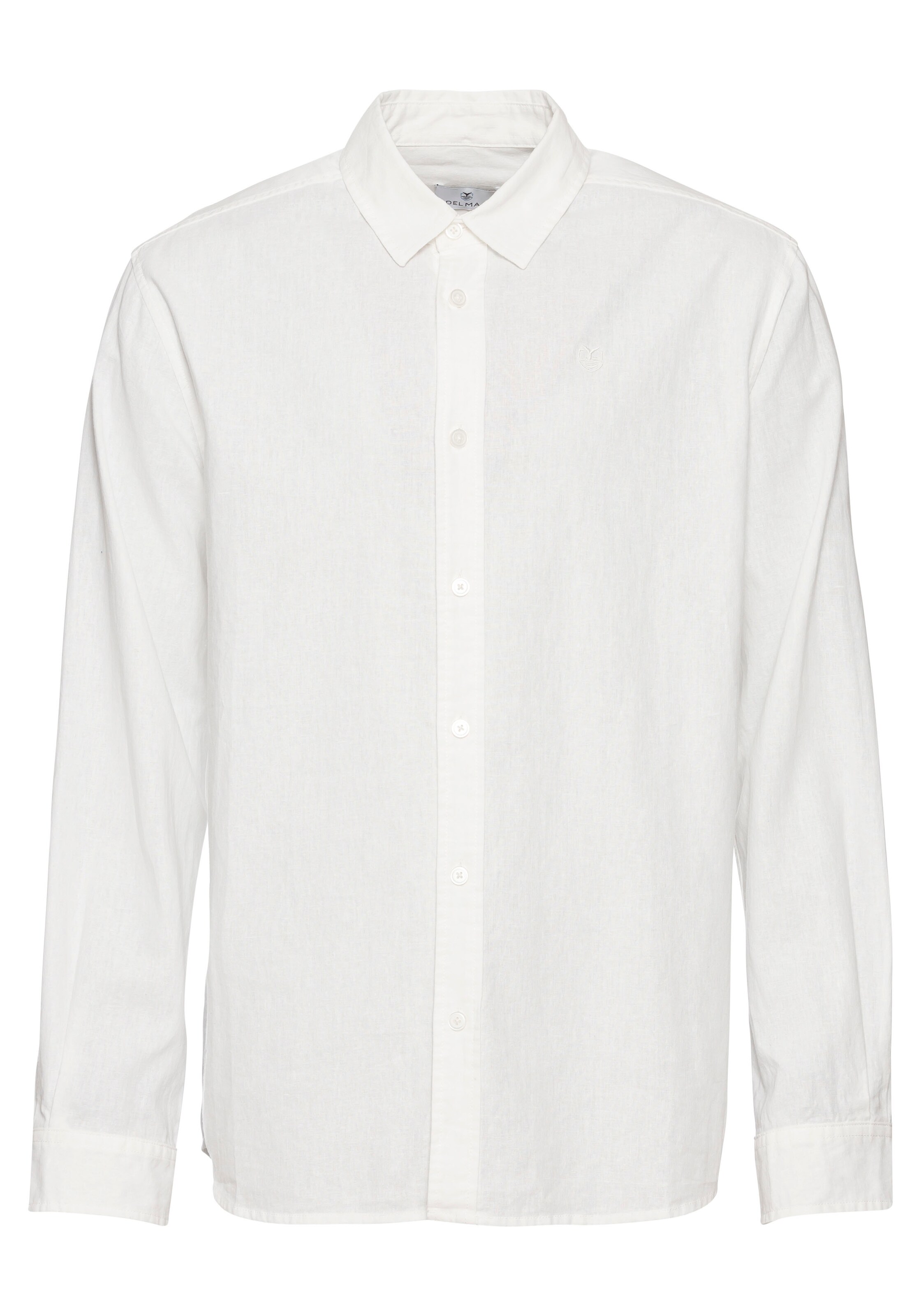 DELMAO Regular fit Button Up Shirt in White: front