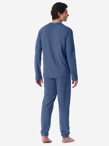 SCHIESSER Long Pajamas ' Modern Essentials ' in Blue