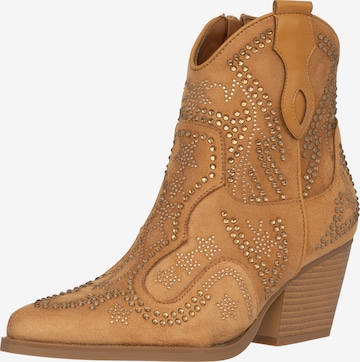 Salinyang Cowboy Boots in Beige: front