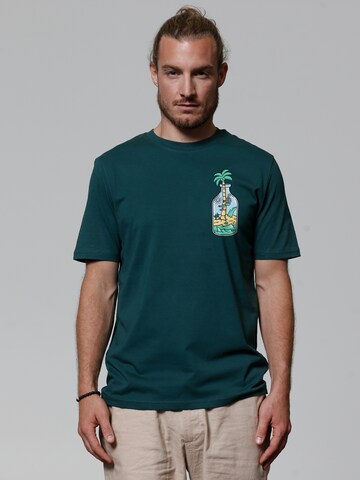 T-Shirt 'Holiday in a bottle' Watapparel en vert : devant