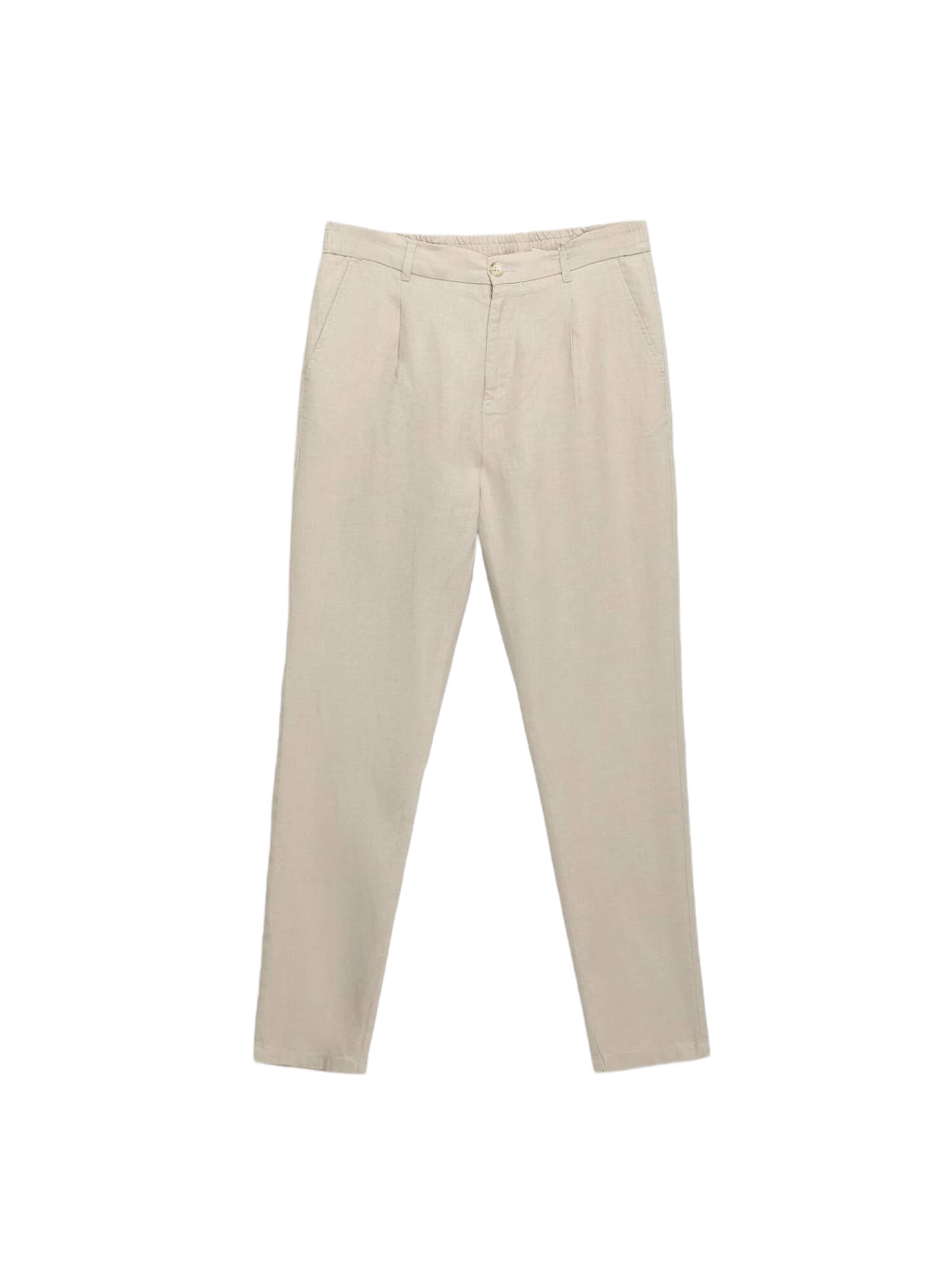 Ramsey Regular Bandplooibroek in Beige: voorkant