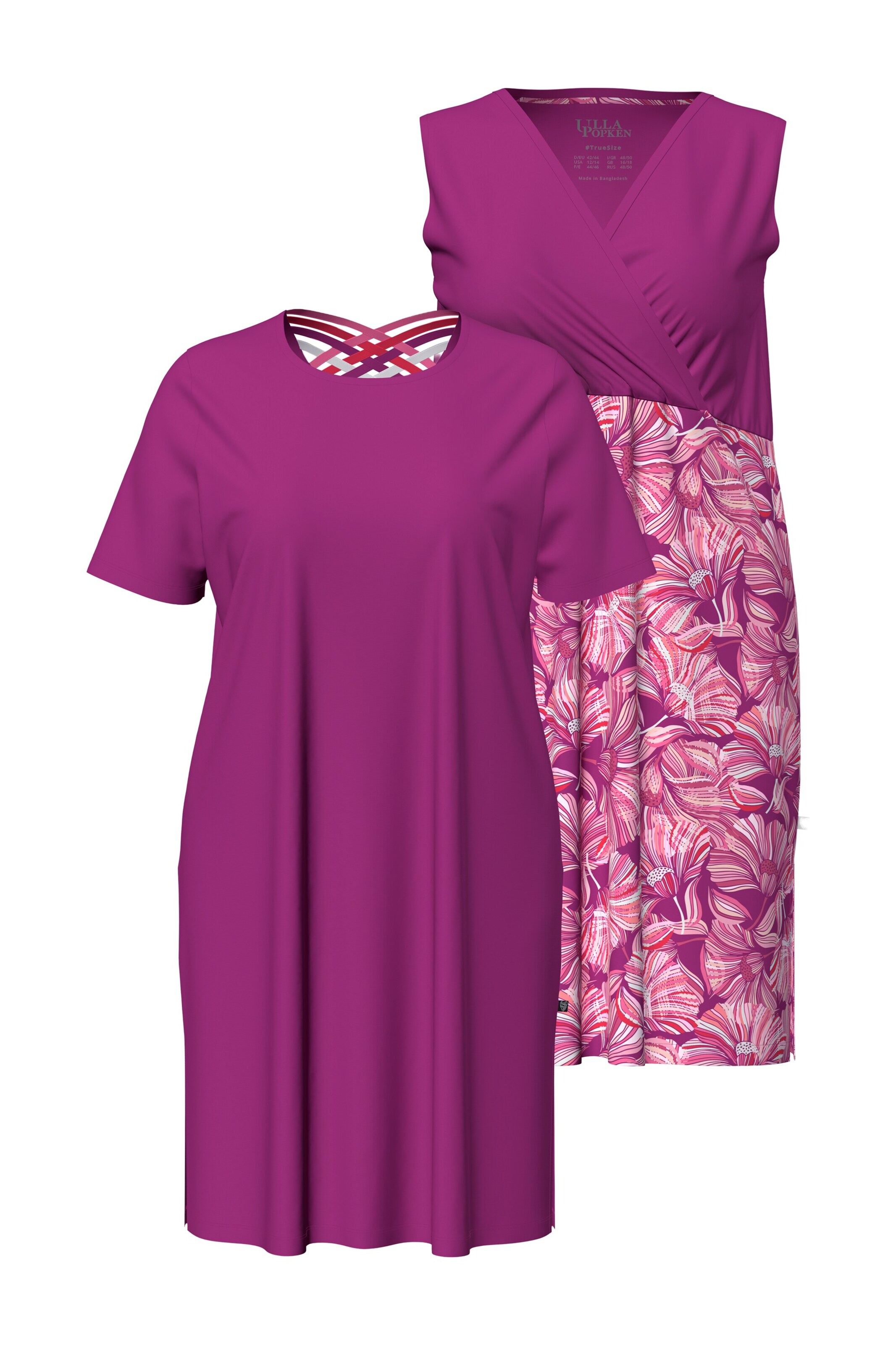 Ulla Popken Nachthemd in Pink: Vorderseite