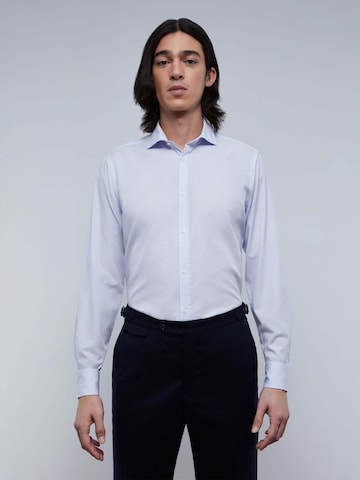 Scalpers Regular fit Shirt 'Fancy Sport' in Blauw: voorkant