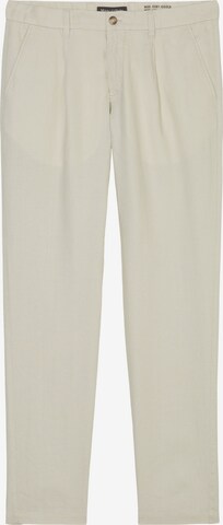 Marc O'Polo Regular Pleat-Front Pants 'Osby' in Grey: front