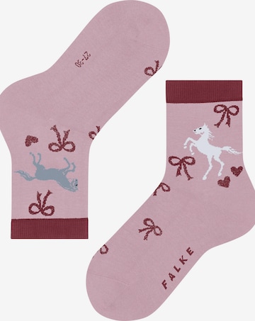 FALKE Socks 'Western Horses' in Pink: front