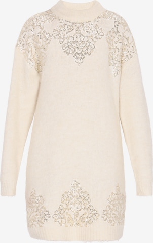 usha BLACK LABEL Gebreide jurk in Beige: voorkant