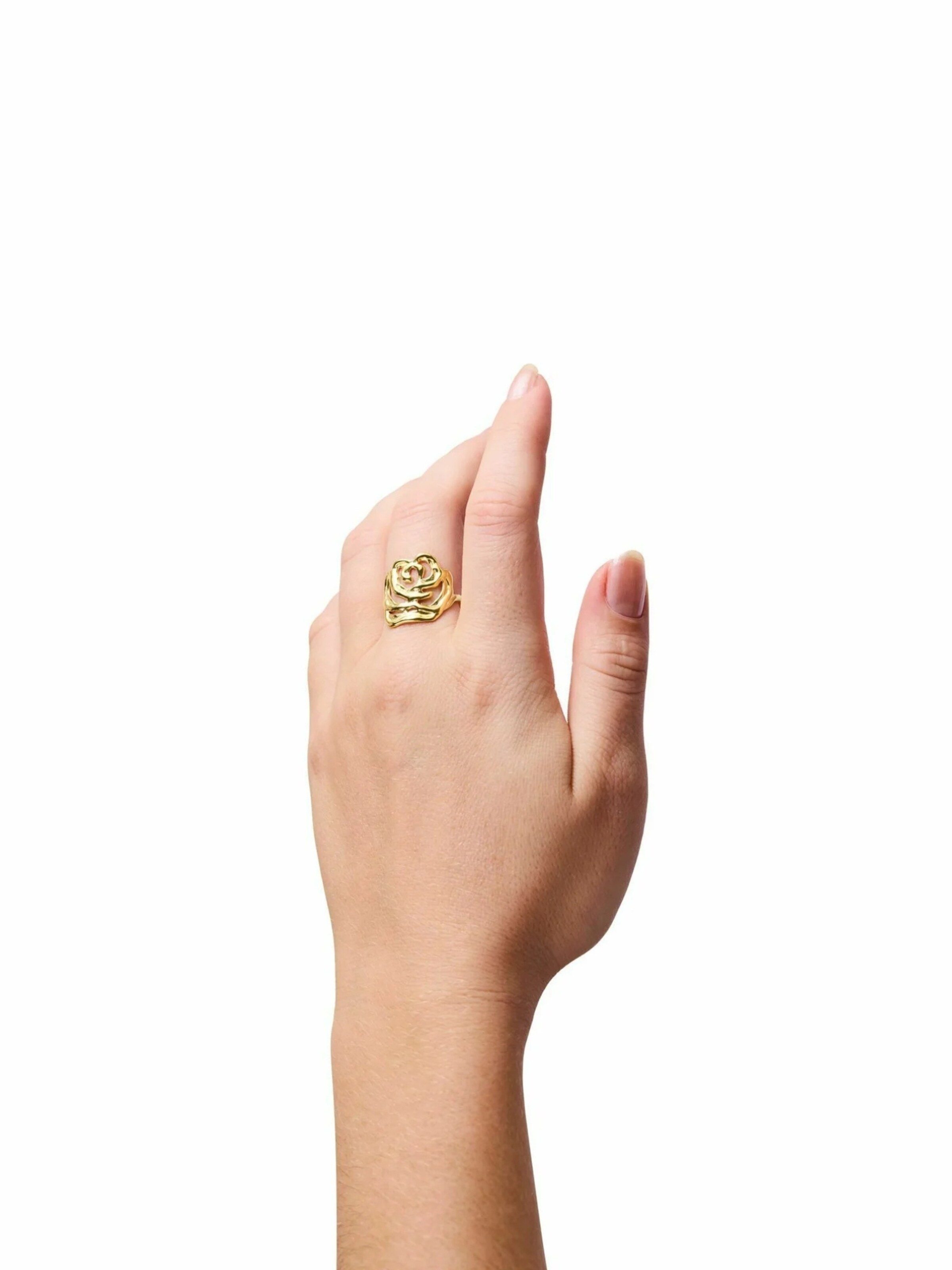 Jane Kønig Ring 'Big Rose' in Goud