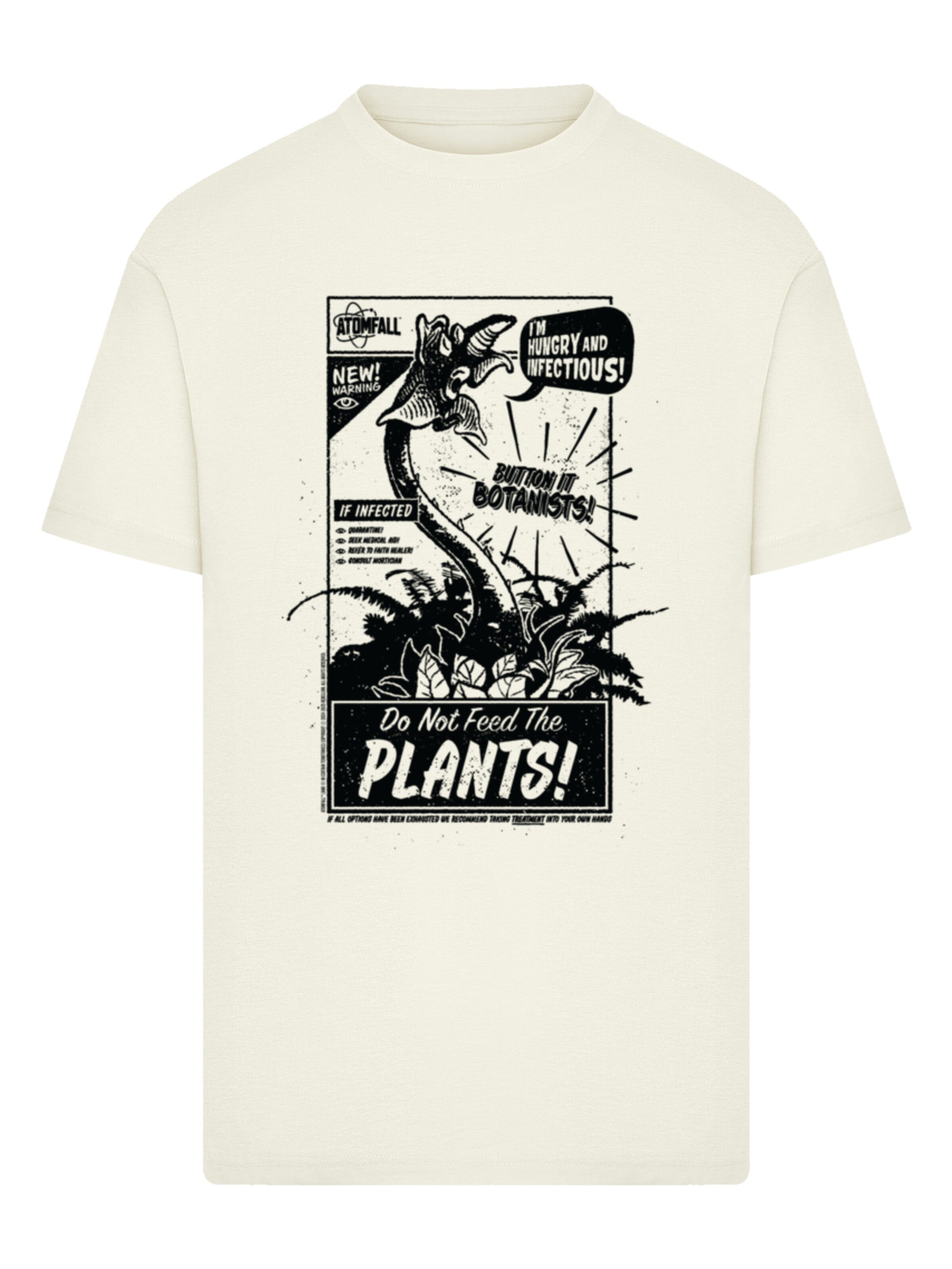 F4NT4STIC Shirt 'Atomfall Do Not Feed The Plants!' in Beige: front