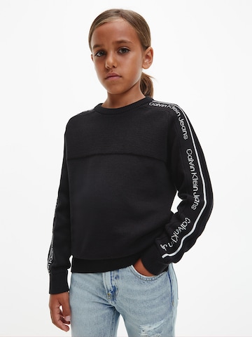 Calvin Klein Jeans Svetr 'INTARSIA' – černá: přední strana
