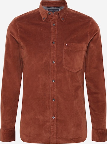 TOMMY HILFIGER Regular fit Button Up Shirt in Brown: front