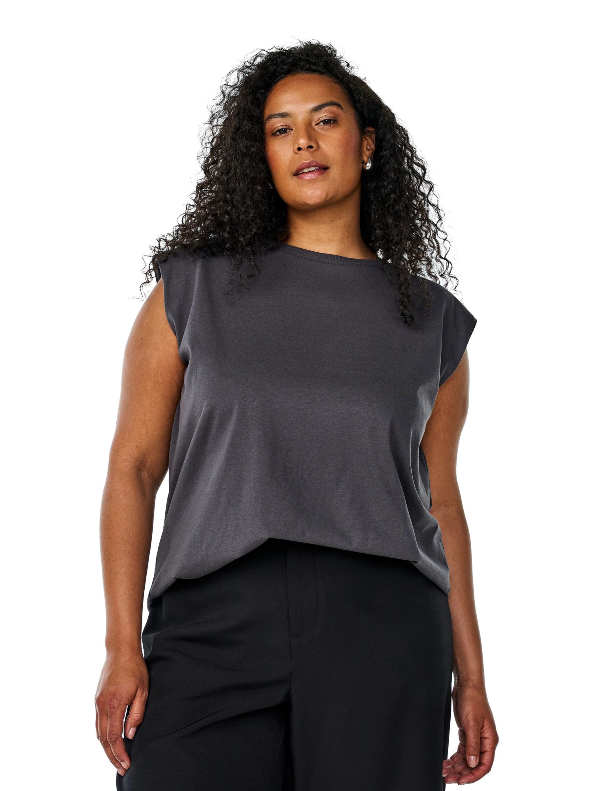 Zizzi Top 'LAURA' in Grau: Vorderseite