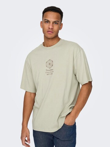 T-Shirt 'Malik' Only & Sons en beige