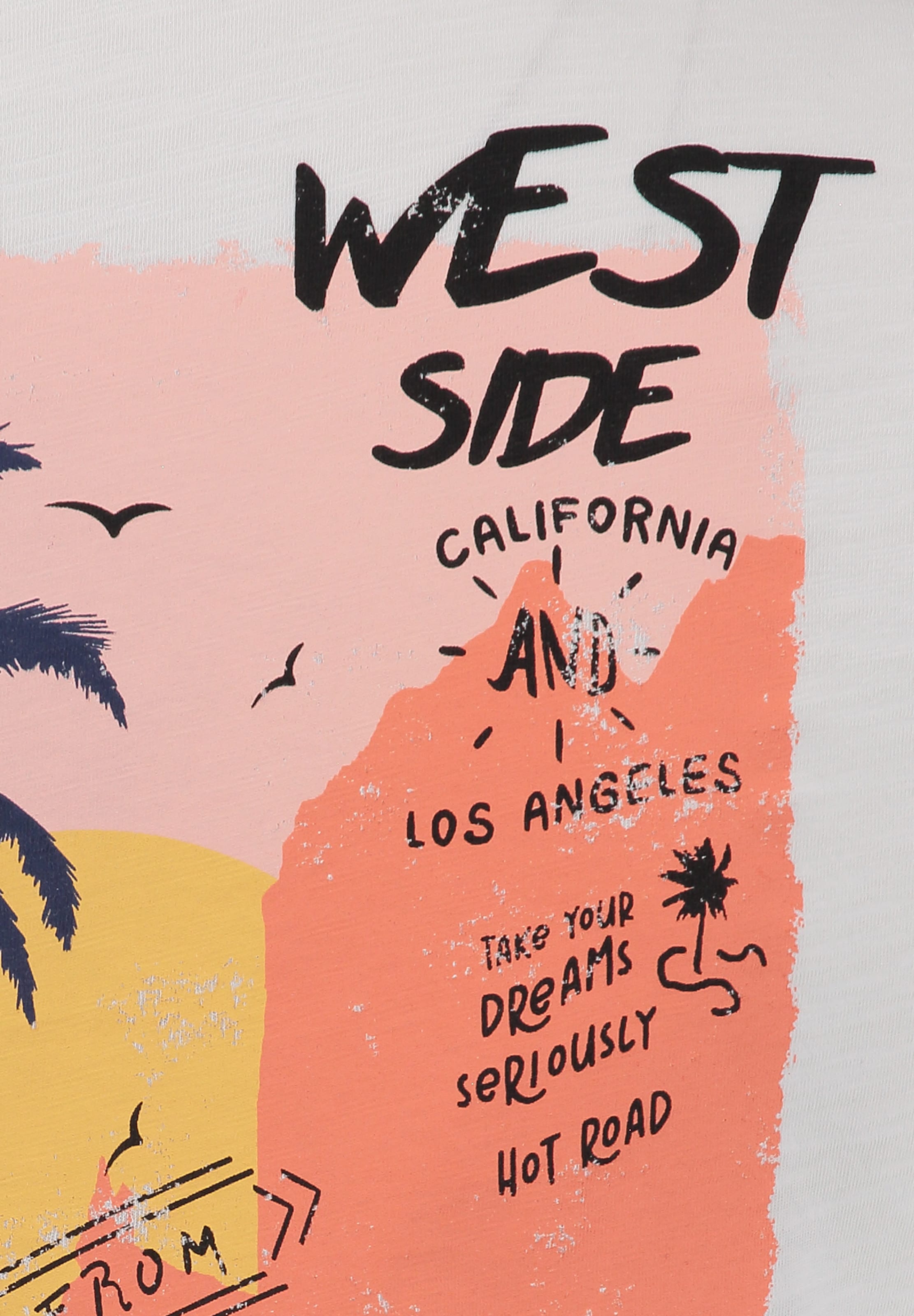 Key Largo Μπλουζάκι 'WEST SIDE' σε λευκό