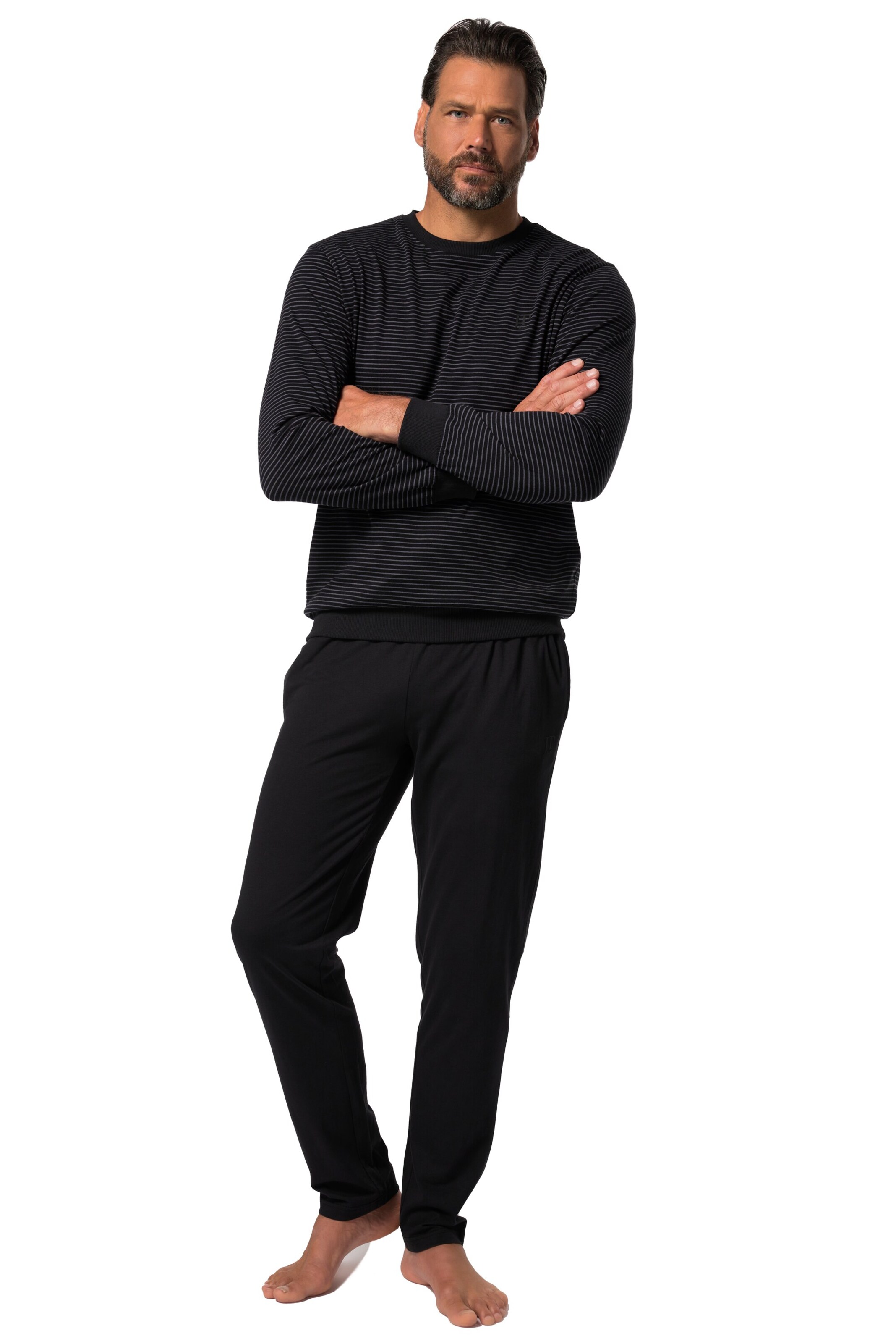 JP1880 Pyjama lang in Zwart: voorkant