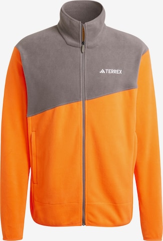 ADIDAS TERREX - Chaqueta polar funcional en naranja: frente