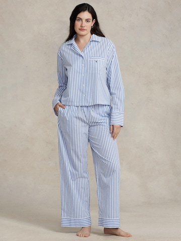 Polo Ralph Lauren Pyjama ' Long Sleeve PJ Set - Shirting Stripes ' in Blau: predná strana