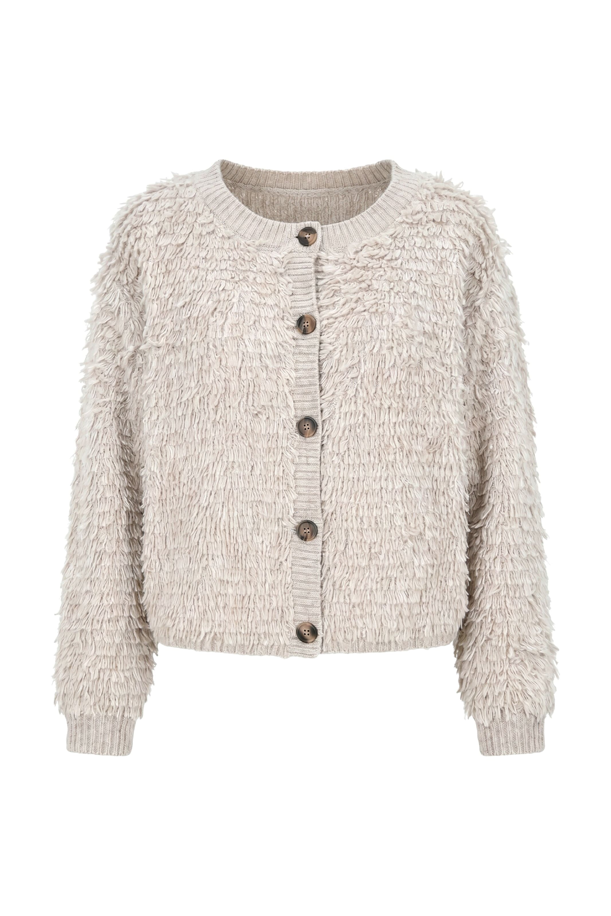 Ulla Popken Strickjacke in Beige: Vorderseite