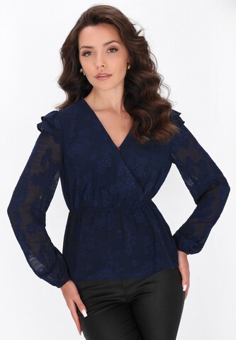 faina - Blusa en azul: frente