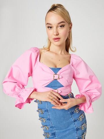 Hoermanseder x About You Blouse 'Joy' in Roze: voorkant