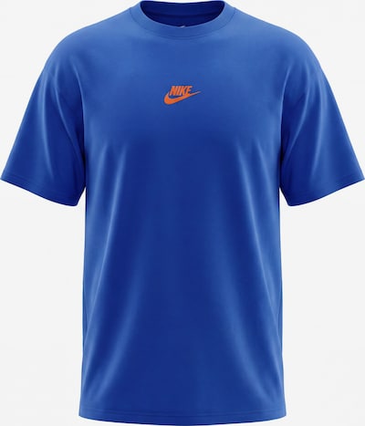 XS dydžio Marškinėliai 'PREM ESS' iš Nike Sportswear, spalva – mėlyna / tamsiai oranžinė, Prekių apžvalga