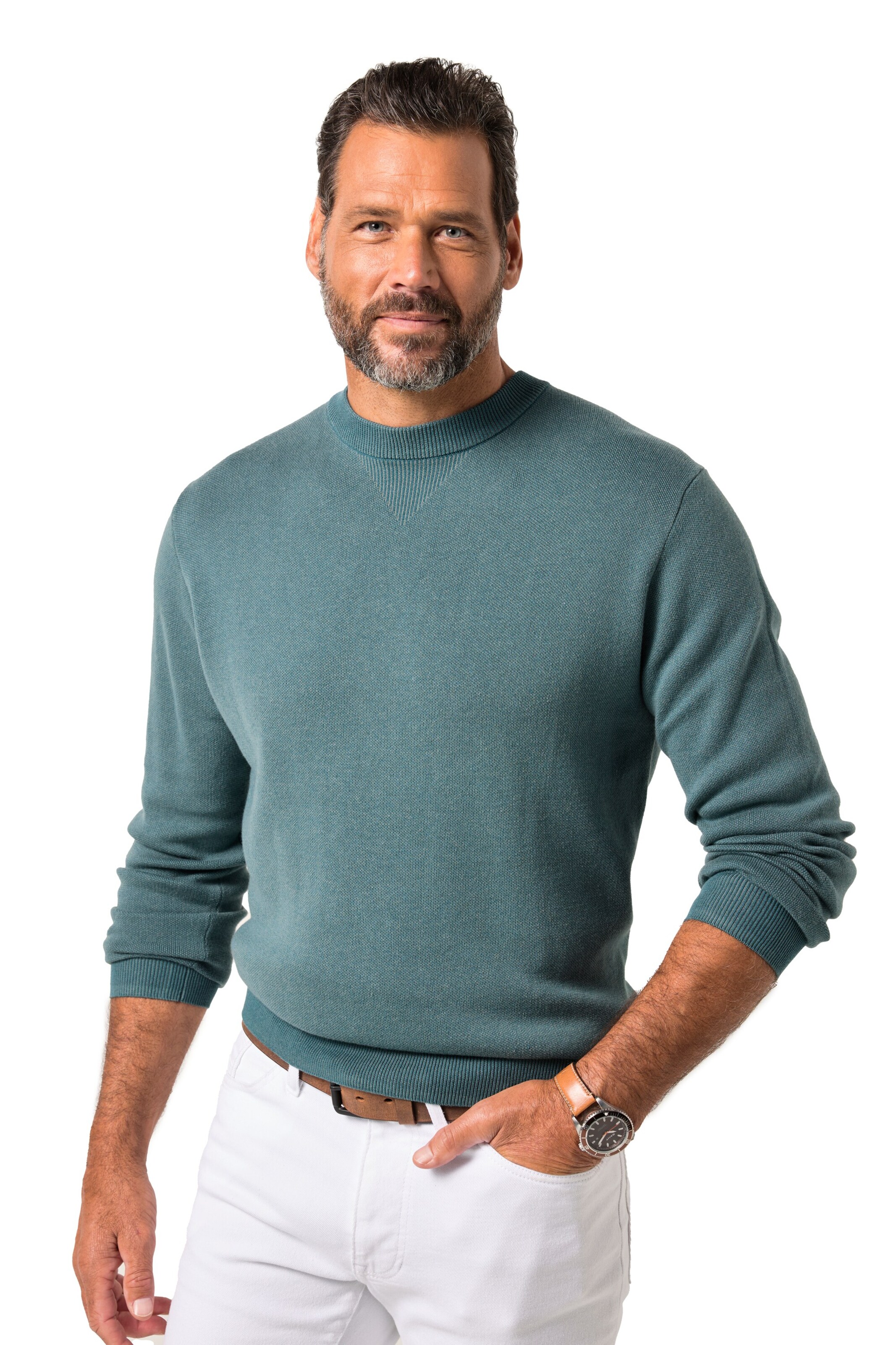 JP1880 Trui in Groen: voorkant