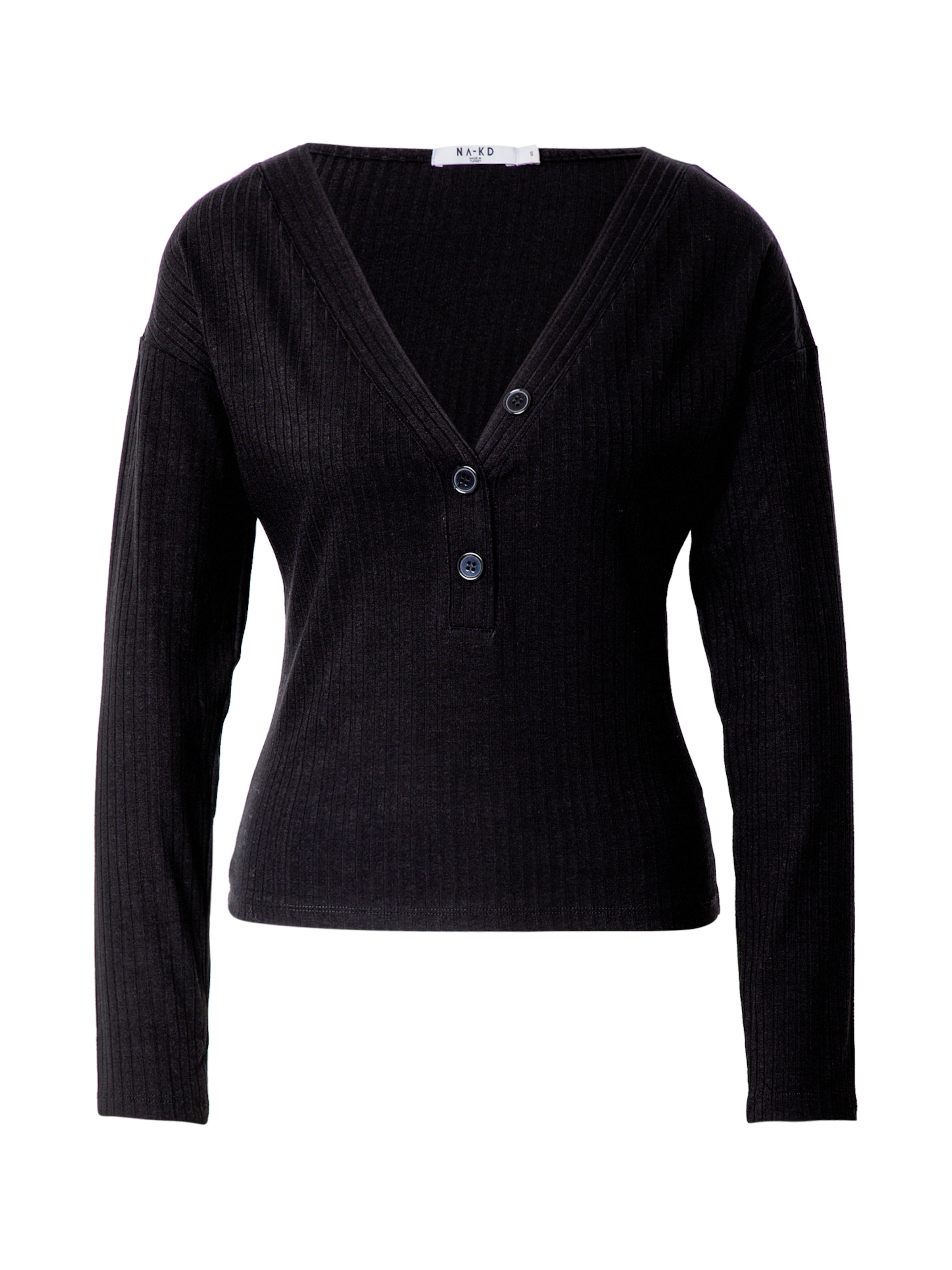 NA-KD Koszulka w kolorze czarny: przód