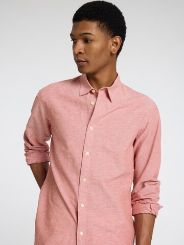 SELECTED Slim fit Button Up Shirt in Red