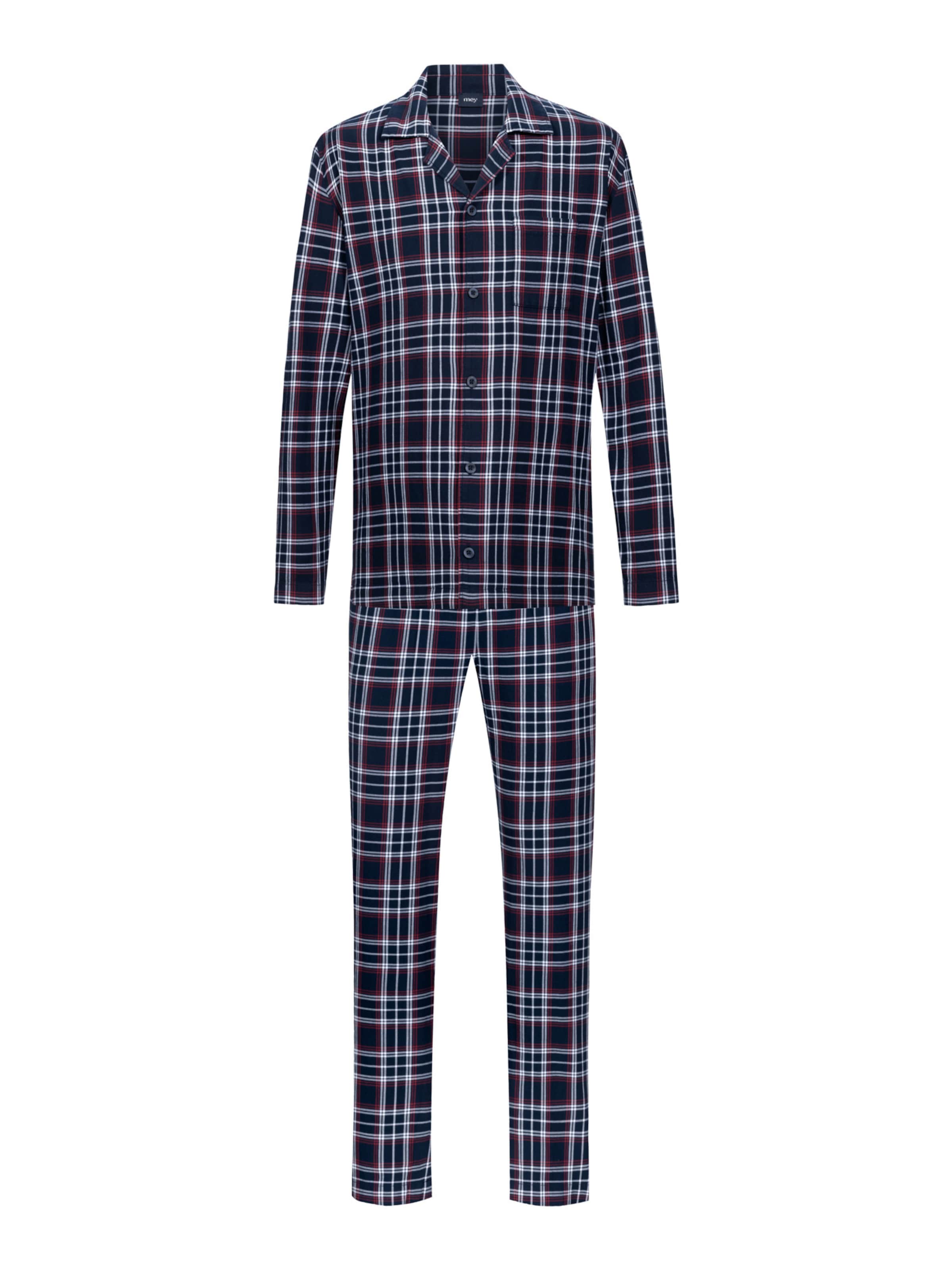 Mey Pyjama 'Flanadian' in Blau: Vorderseite