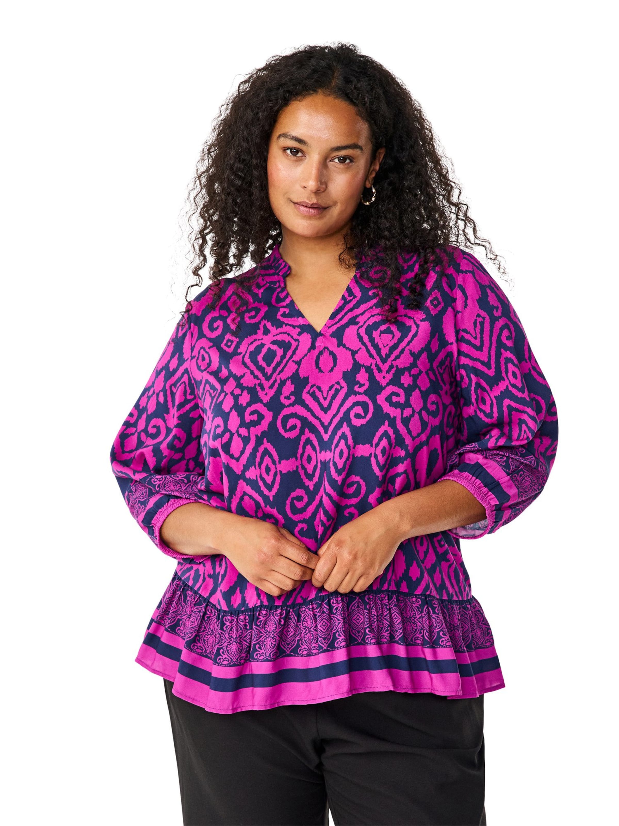 Zizzi Bluse 'EBING' in Pink: Vorderseite