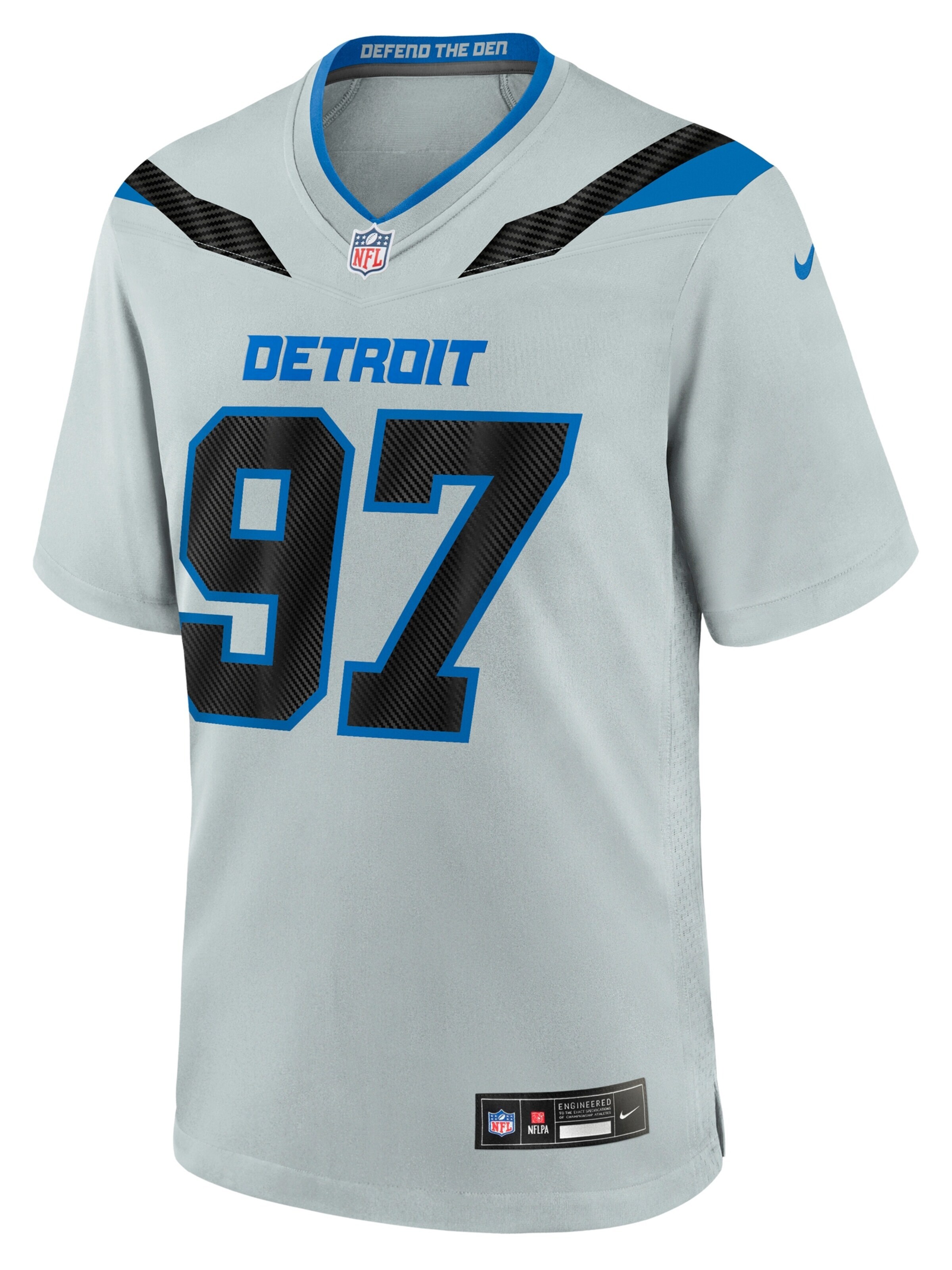 NIKE Jersey 'Detroit Lions Nike Rivalries Game NFL Jersey Hutchinson 97' in Grey: front