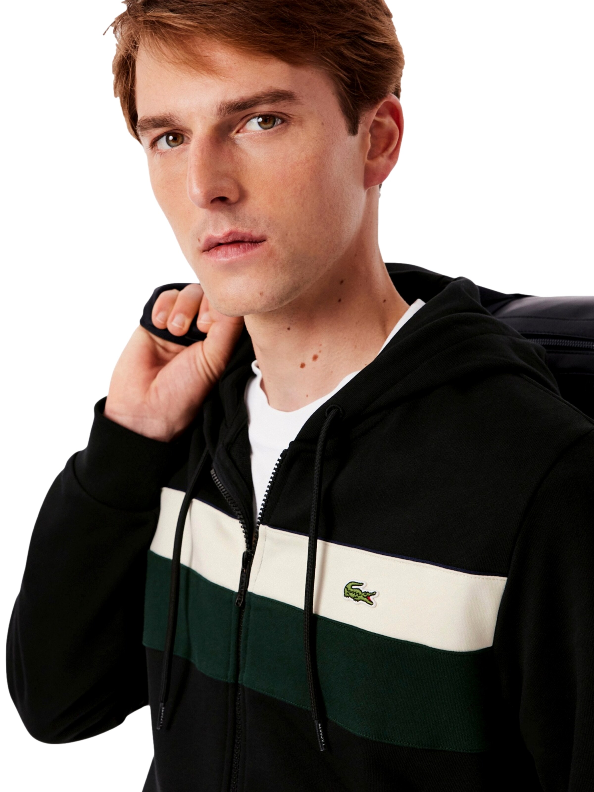 LACOSTE Sweatjacke in Schwarz