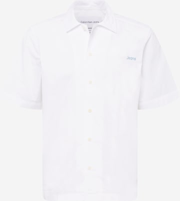 Calvin Klein Jeans - Ajuste regular Camisa 'SPLASH' en blanco: frente