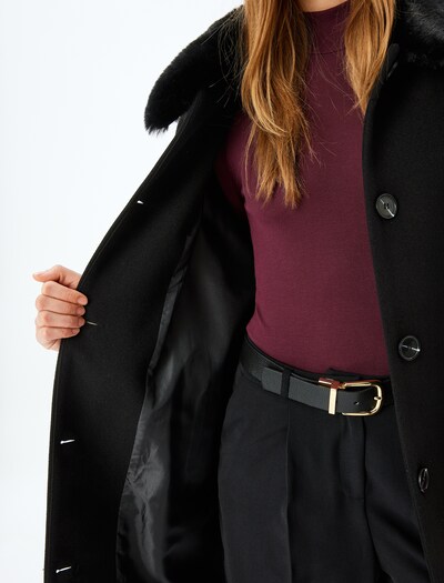 Koton Between-Seasons Coat in Black, Item view