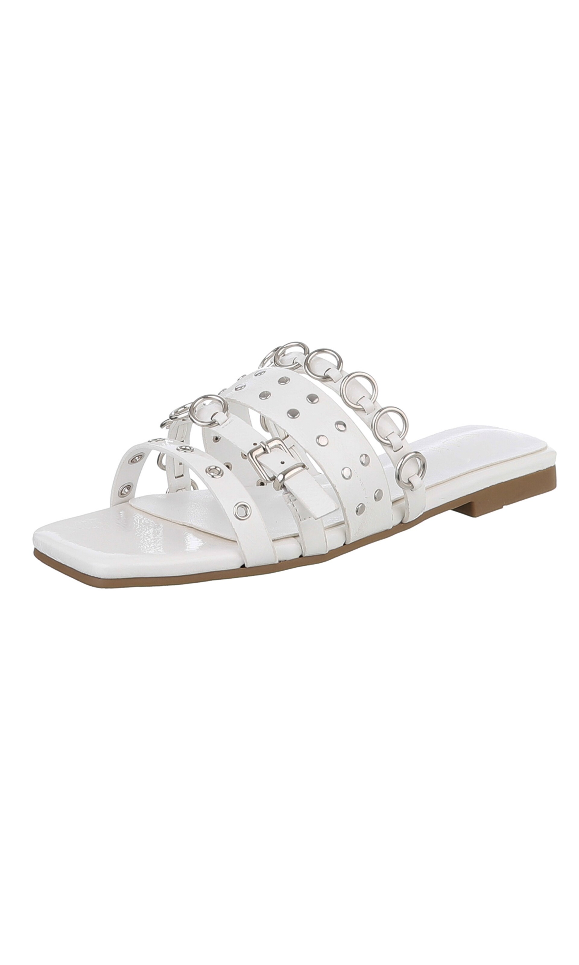 Ital-Design Mules in White: front