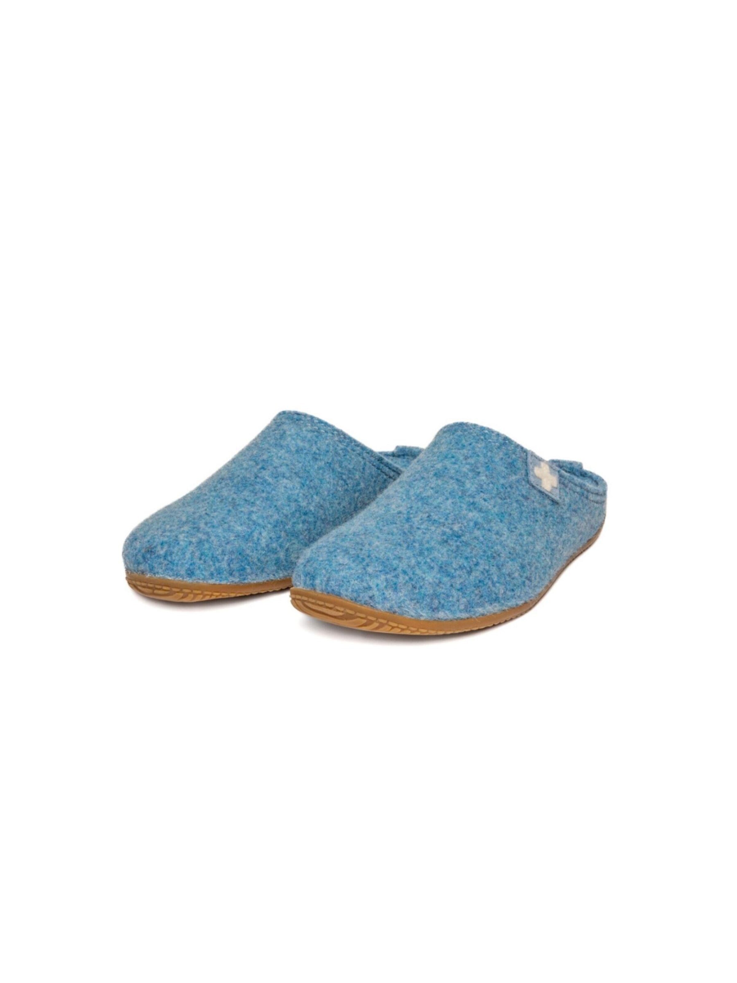 Living Kitzbühel Hausschuh 'Gipfelkreuz Filzpantoffel Gipfelkreuz Filzpantoffel'‌‌‌‌‌‌‌‌ in Blau: Vorderseite